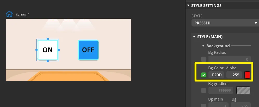 Set the button Pressed state