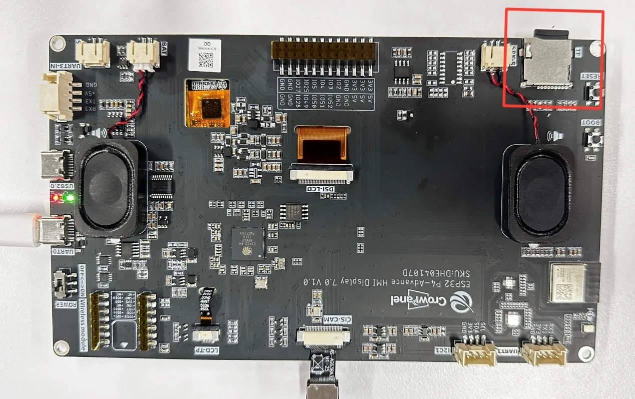 Development board SD card slot