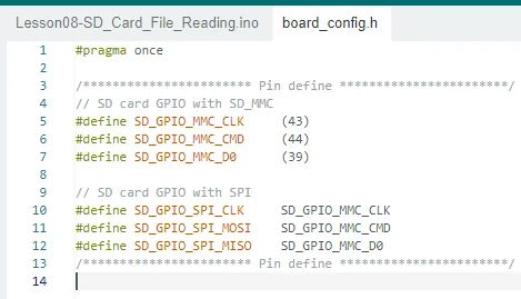 SD pins in board_config.h