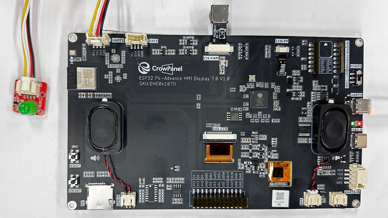 Observe the LED after reset