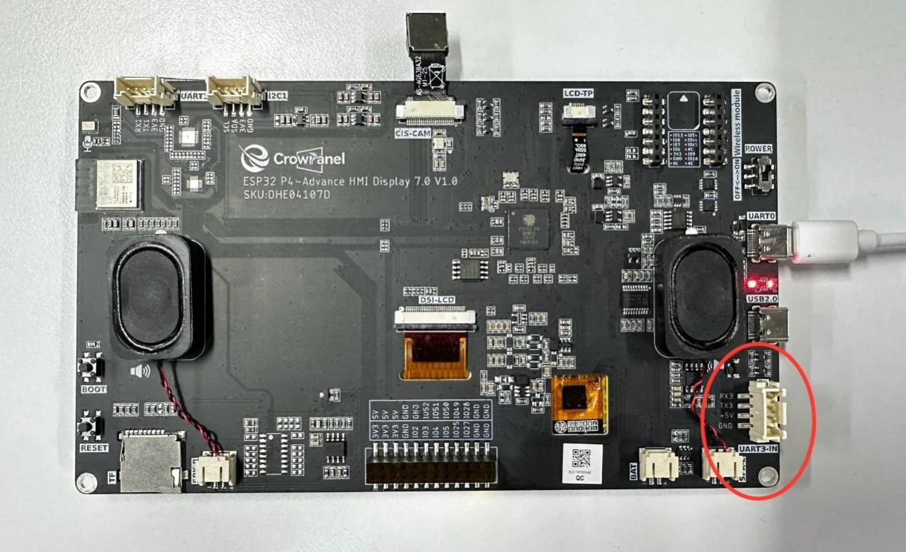 UART3-IN interface location and pin labels