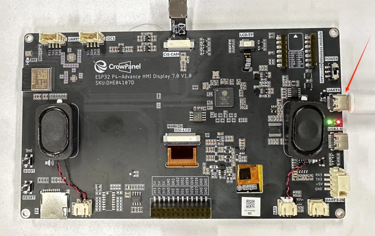 Connect the development board