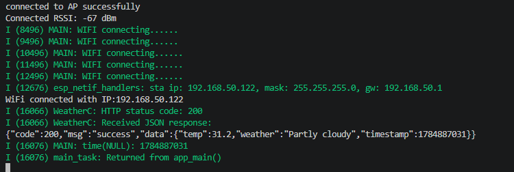 Observe weather fetching logs