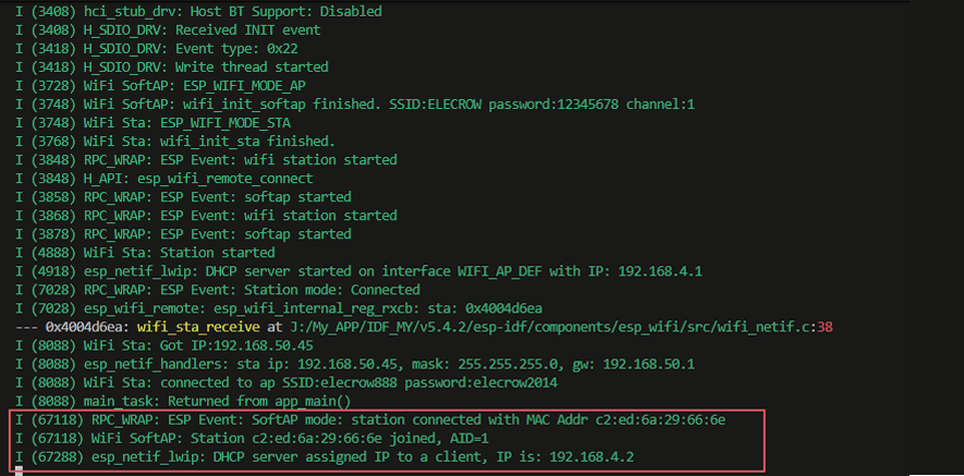 Observing the AP+STA dual-mode log